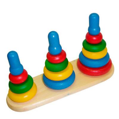 Пирамидка больше-меньше цветная Д374