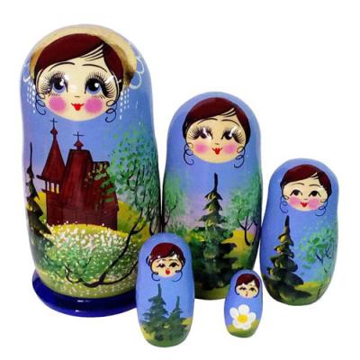 Матрешка Времена года Весна (5 в 1) Д589