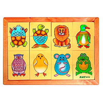 Животные утка картинки разрезные Д130