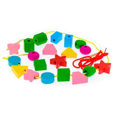  Бусы-шнуровка Фигуры 20 эл в пакете  Д038-3а 