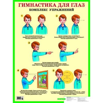Плакат Гимнастика для глаз. Комплекс упражнений. 