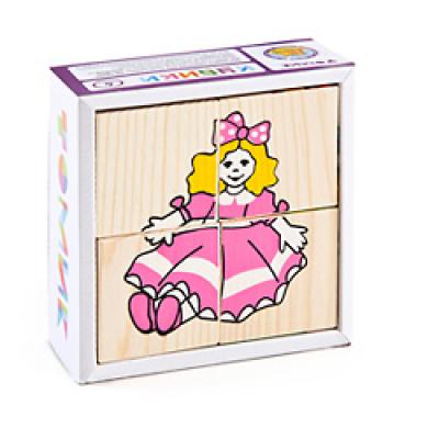Кубики Сложи рисунок: Игрушки  4 детали