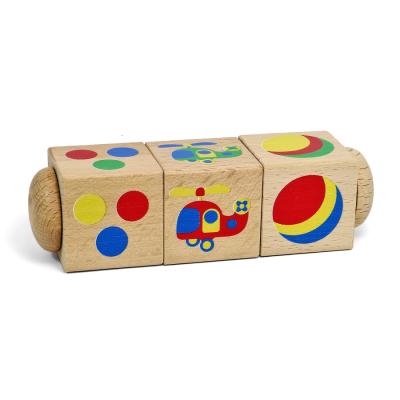 Кубики деревянные на оси Цвет 3 кубика 02961  