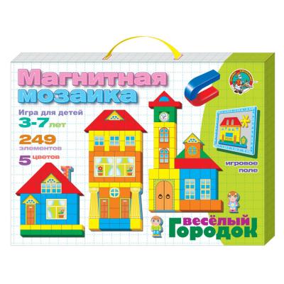 Магнитная мозаика Веселый городок 5 цв 248  фишек 30 доп эл 01511  