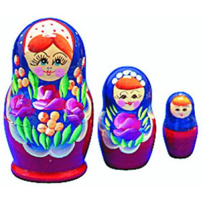 Матрешка 3 в 1 расписная гуашь Д-268