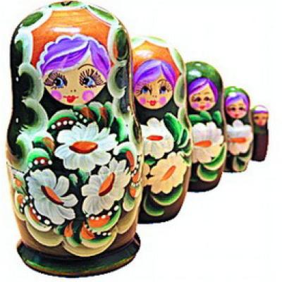 Матрешка 5 в 1 расписная гуашь Д-282