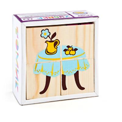 Кубики Сложи рисунок: Мебель 4 детали