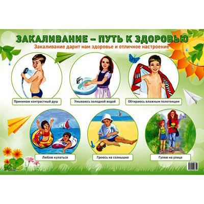 Демонстрационный плакат ЗАКАЛИВАНИЕ - ПУТЬ К ЗДОРОВЬЮ А-2