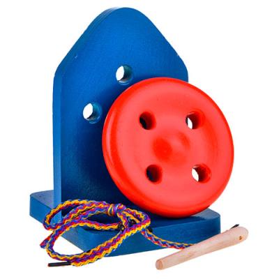 Пуговица шнуровка 4-х дыр.на подст.крашеная Ш029