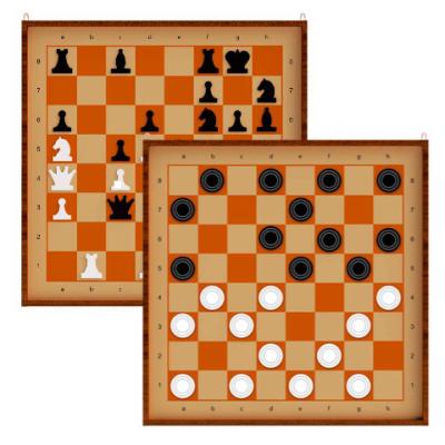 Шахматы и шашки демонстрационные магнитные 03903 