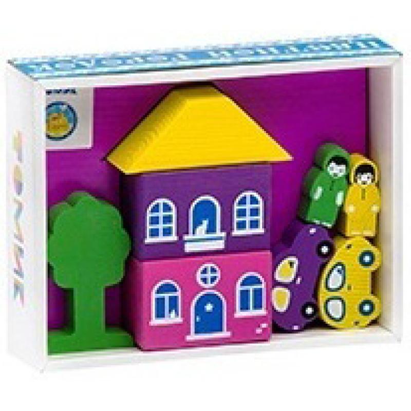 Конструктор Цветной городок фиолетовый 8 дет. 8688-2