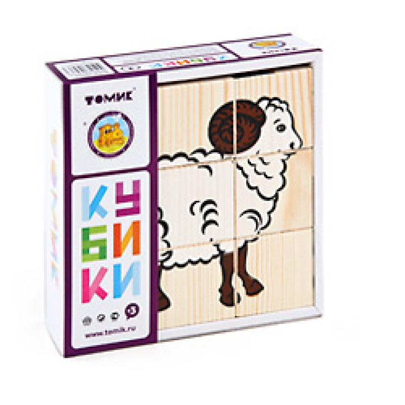 Кубики Сложи рисунок: Домашние Животные  9 деталей