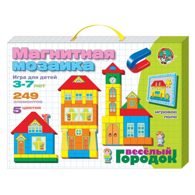 Магнитная мозаика Веселый городок 5 цв 248  фишек 30 доп эл 01511  