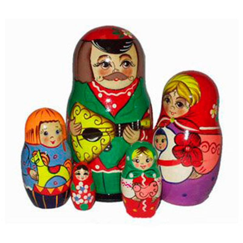Матрешка Семейка 5 персонажей Р45/749