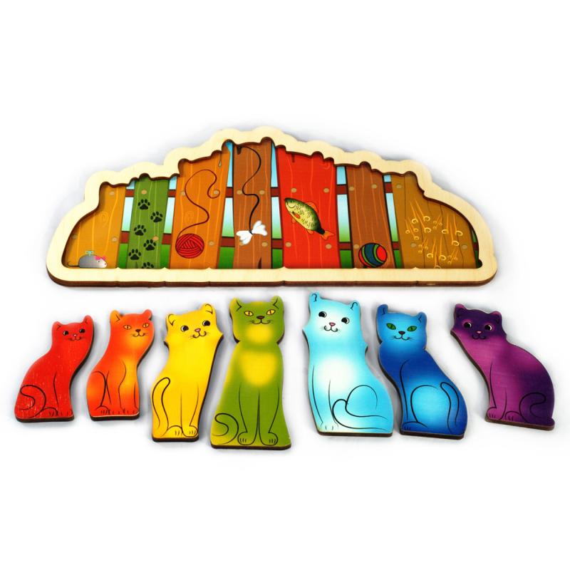 Развивающая доска Разноцветные котята Радуга арт.7932 