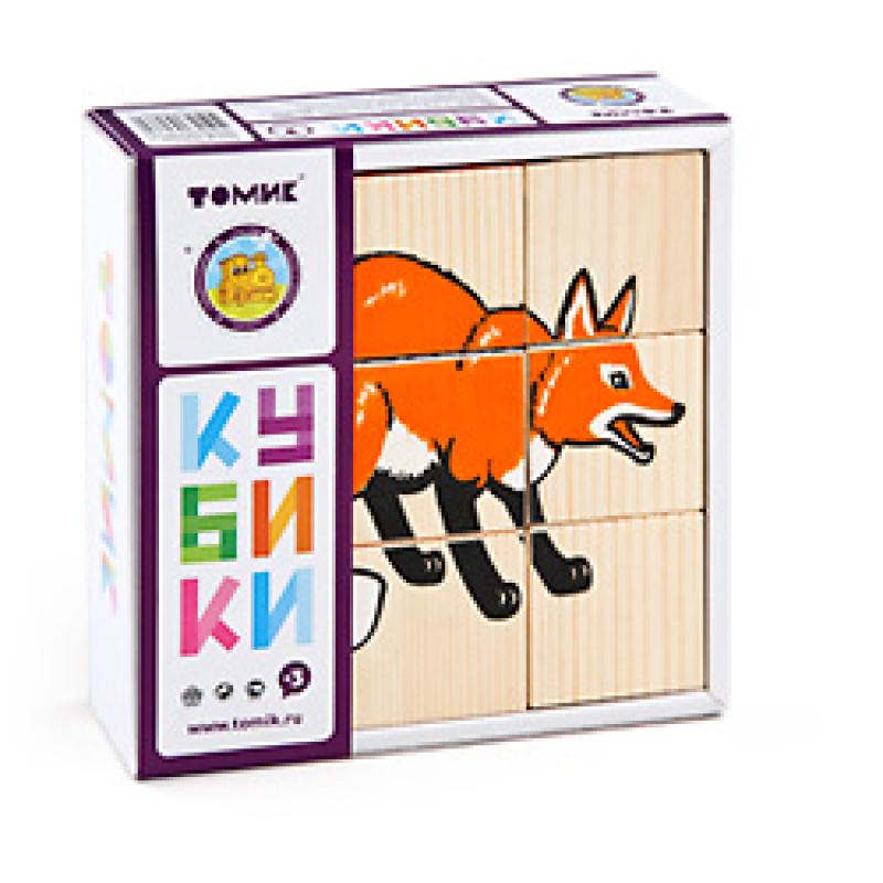 Кубики Сложи рисунок: Животные леса  9 деталей